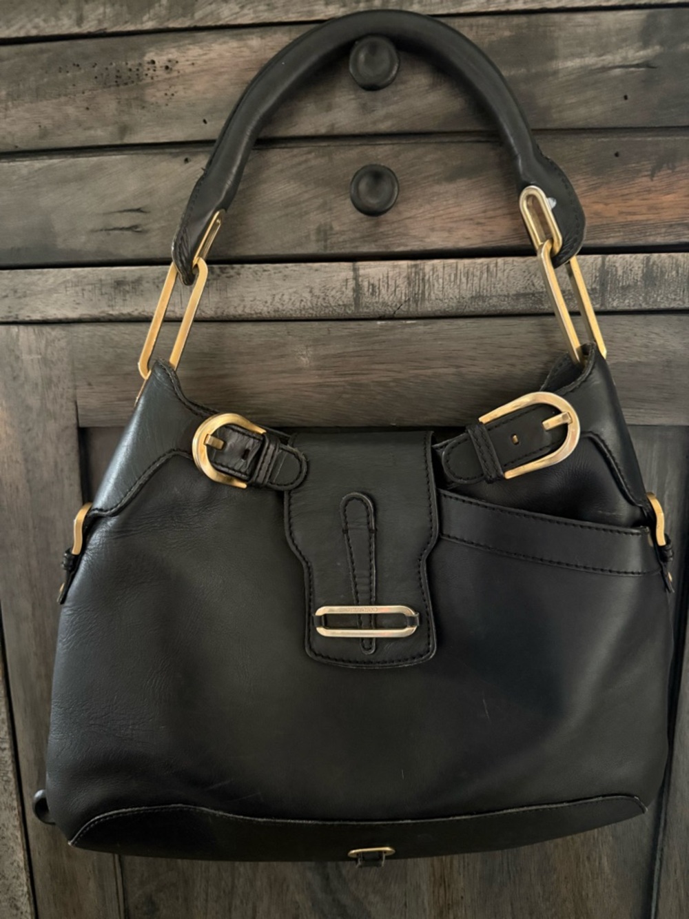 Authentic Jimmy Choo Black Leather Tulita Bag
